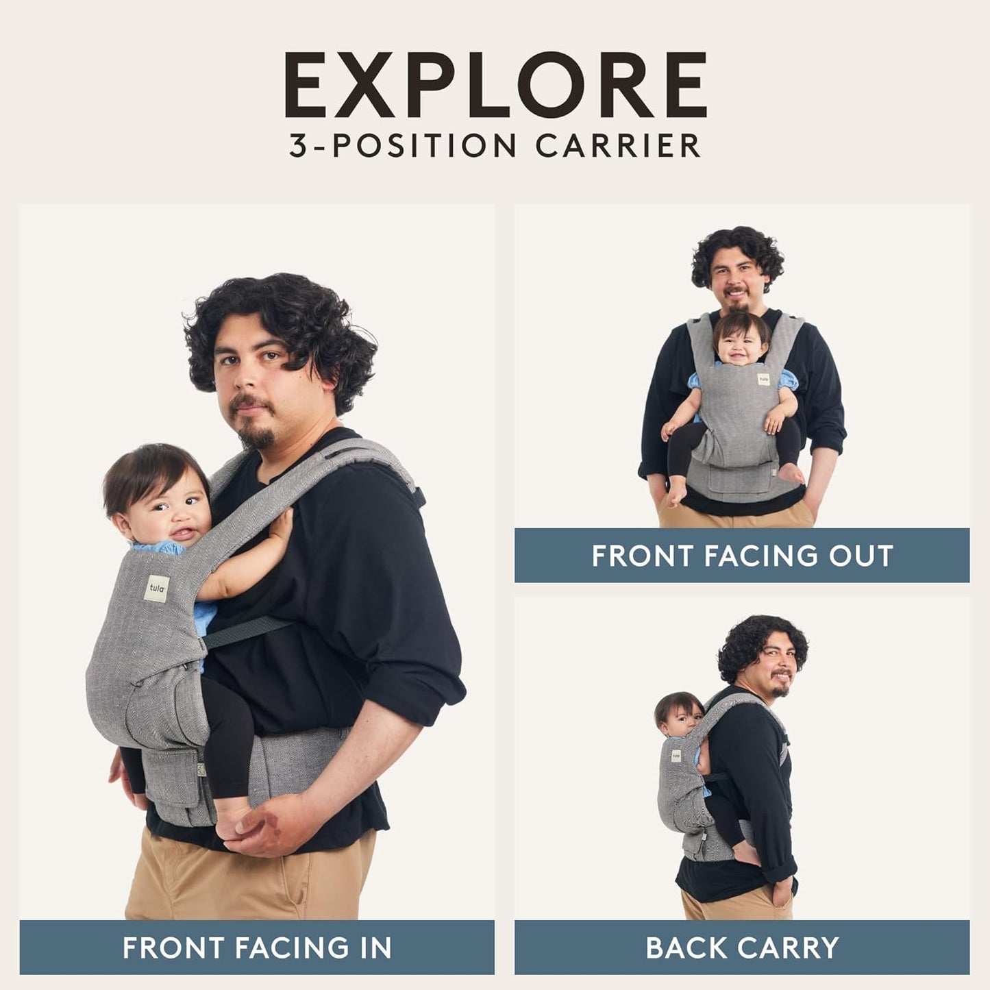 Tula Explore Overcast Mesh Baby Carrier – Breathable 3-Position Ergonomic Carrier from Birth