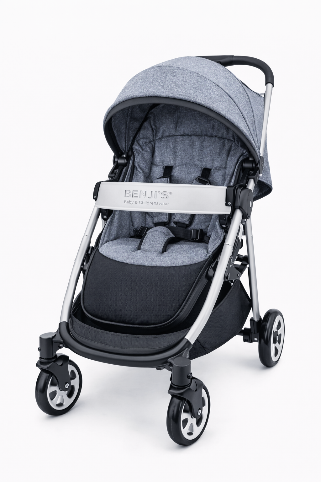 BENJI’S® Premium Baby Stroller – Lightweight Foldable Travel Pushchair with Engraved Logo
