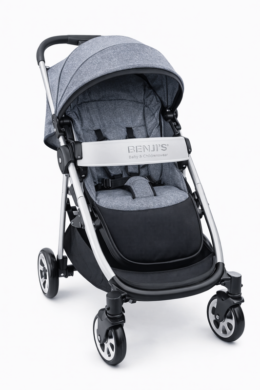 BENJI’S® Premium Baby Stroller – Lightweight Foldable Travel Pushchair with Engraved Logo