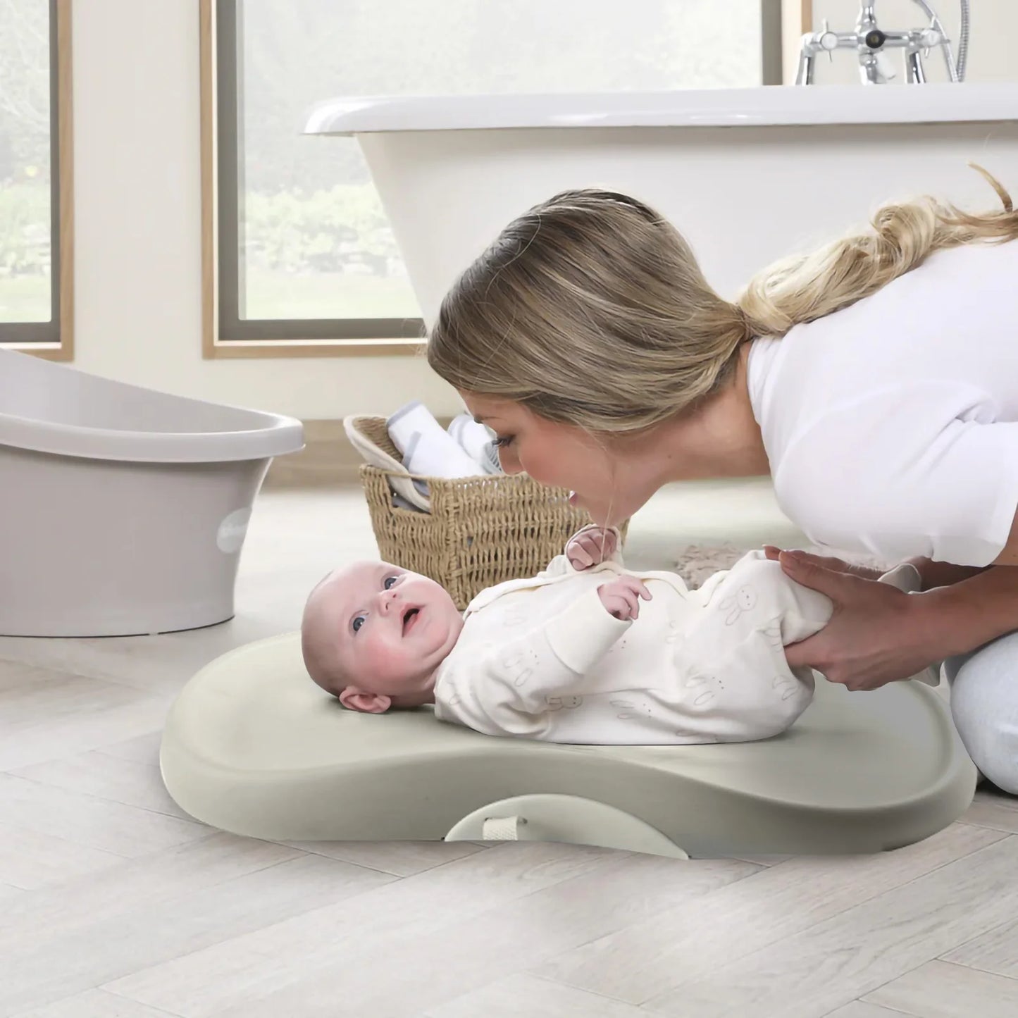 Baby Changing Pad – Contoured Non-Slip Wipe-Clean Nursery Mat for Changing Tables
