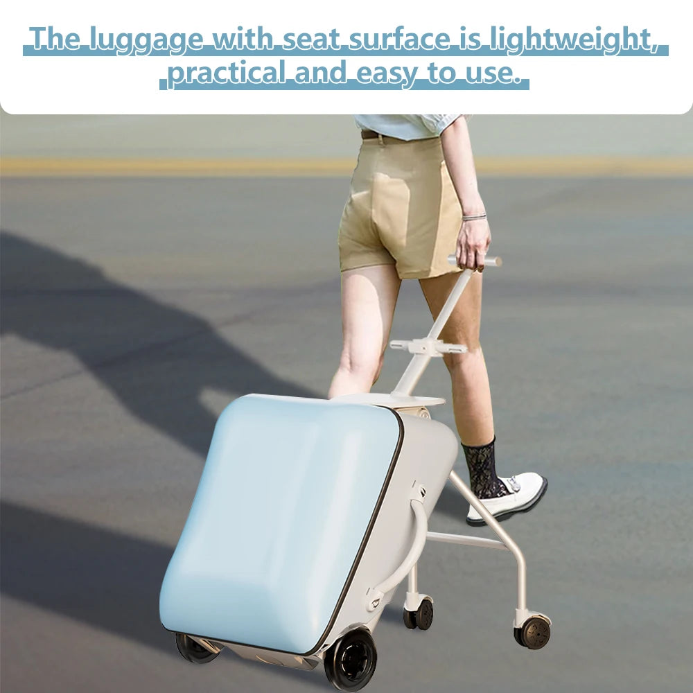 Kids Ride-On Suitcase with Wheels – Portable Carry-On Luggage with 360° Spinner Wheels