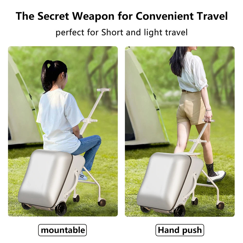Kids Ride-On Suitcase with Wheels – Portable Carry-On Luggage with 360° Spinner Wheels