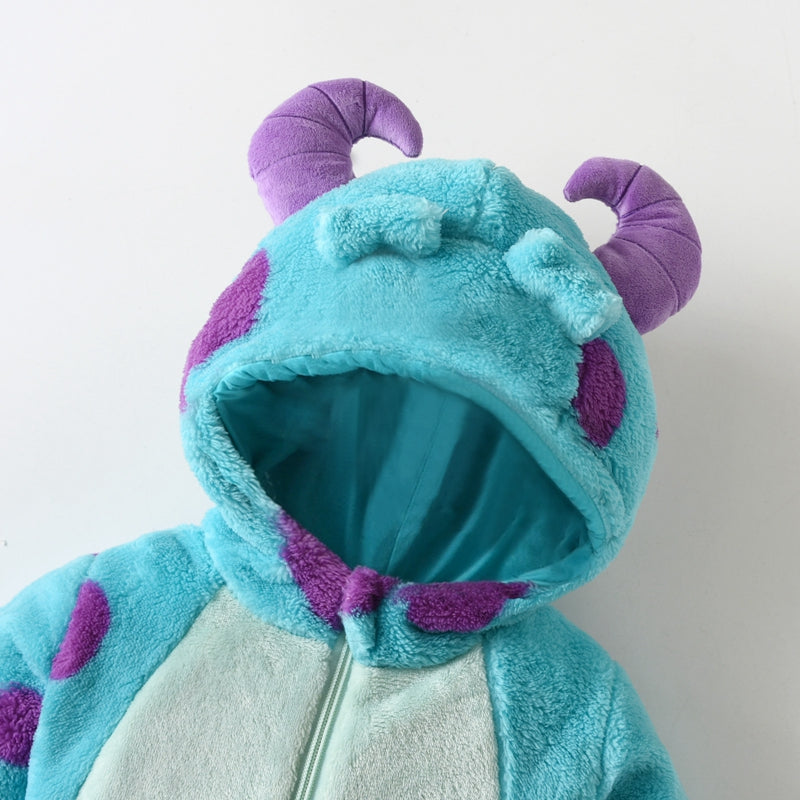 Lioraitiin Baby Fleece Snowsuit with Hood – Warm Winter Jumpsuit for Infants (0–3 Years)