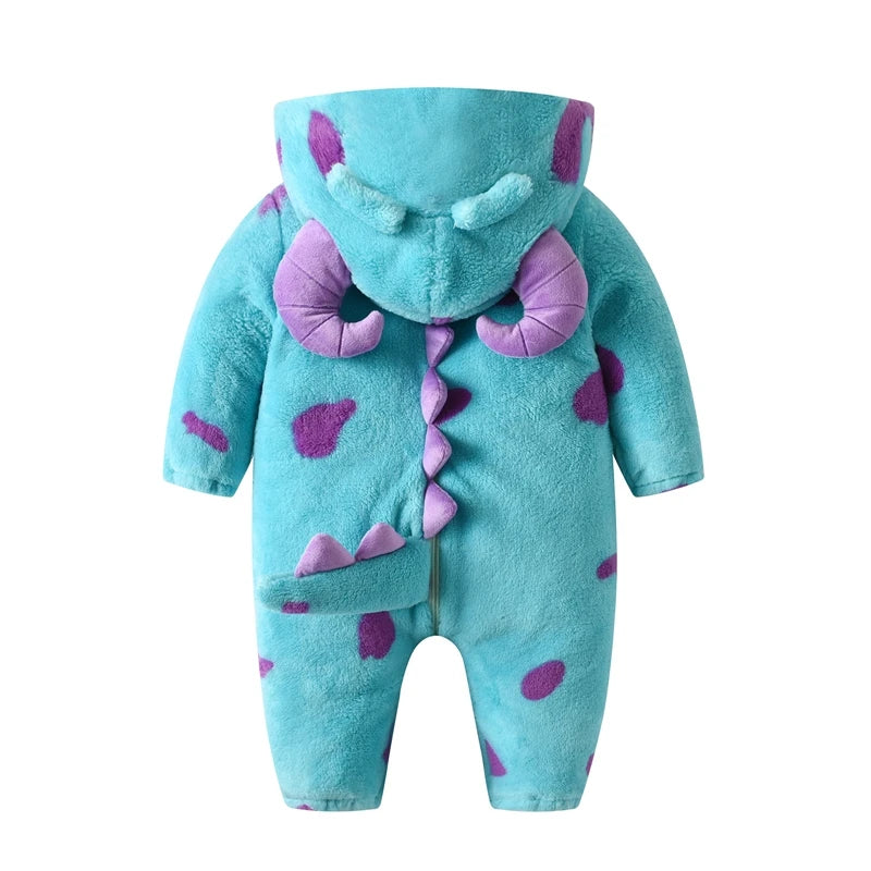 Lioraitiin Baby Fleece Snowsuit with Hood – Warm Winter Jumpsuit for Infants (0–3 Years)