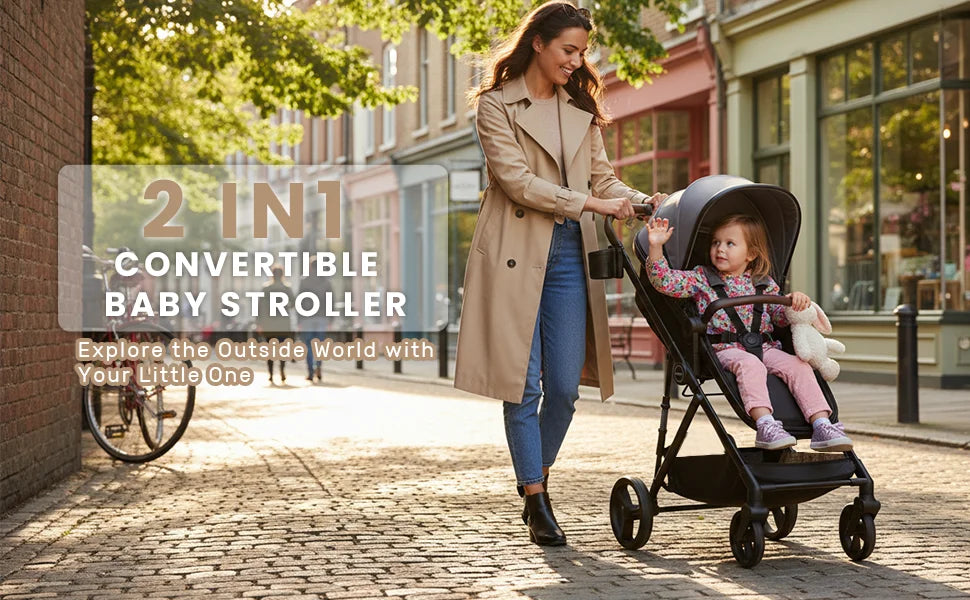 2-in-1 Baby Pushchair Travel System – Foldable Pram with Reversible Seat (0–36 Months)