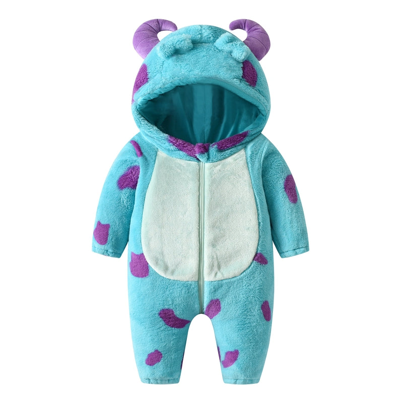 Lioraitiin Baby Fleece Snowsuit with Hood – Warm Winter Jumpsuit for Infants (0–3 Years)