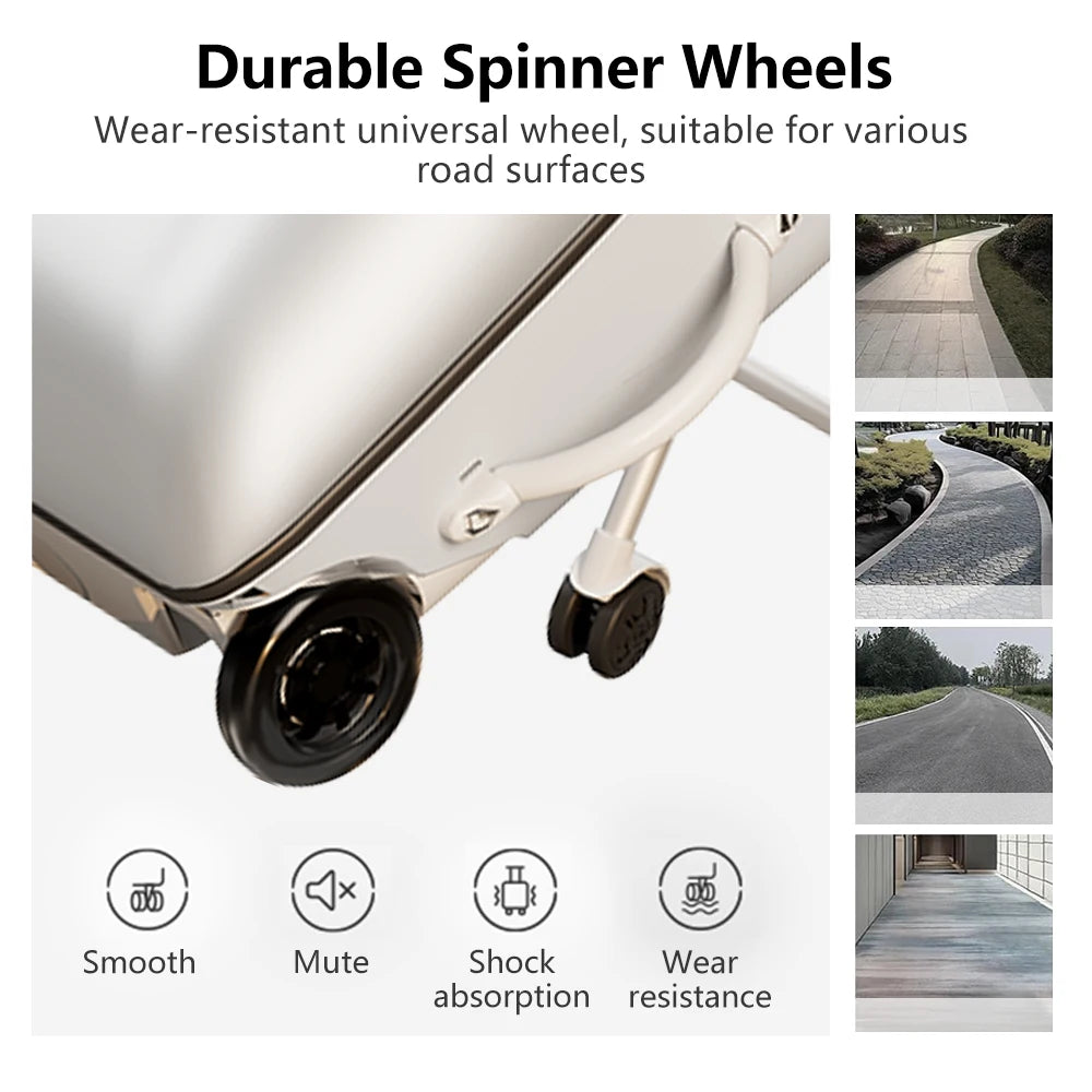 Kids Ride-On Suitcase with Wheels – Portable Carry-On Luggage with 360° Spinner Wheels