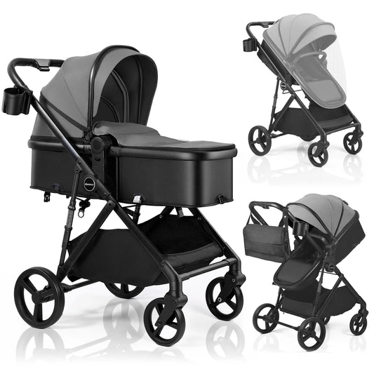 2-in-1 Baby Pushchair Travel System – Foldable Pram with Reversible Seat (0–36 Months)