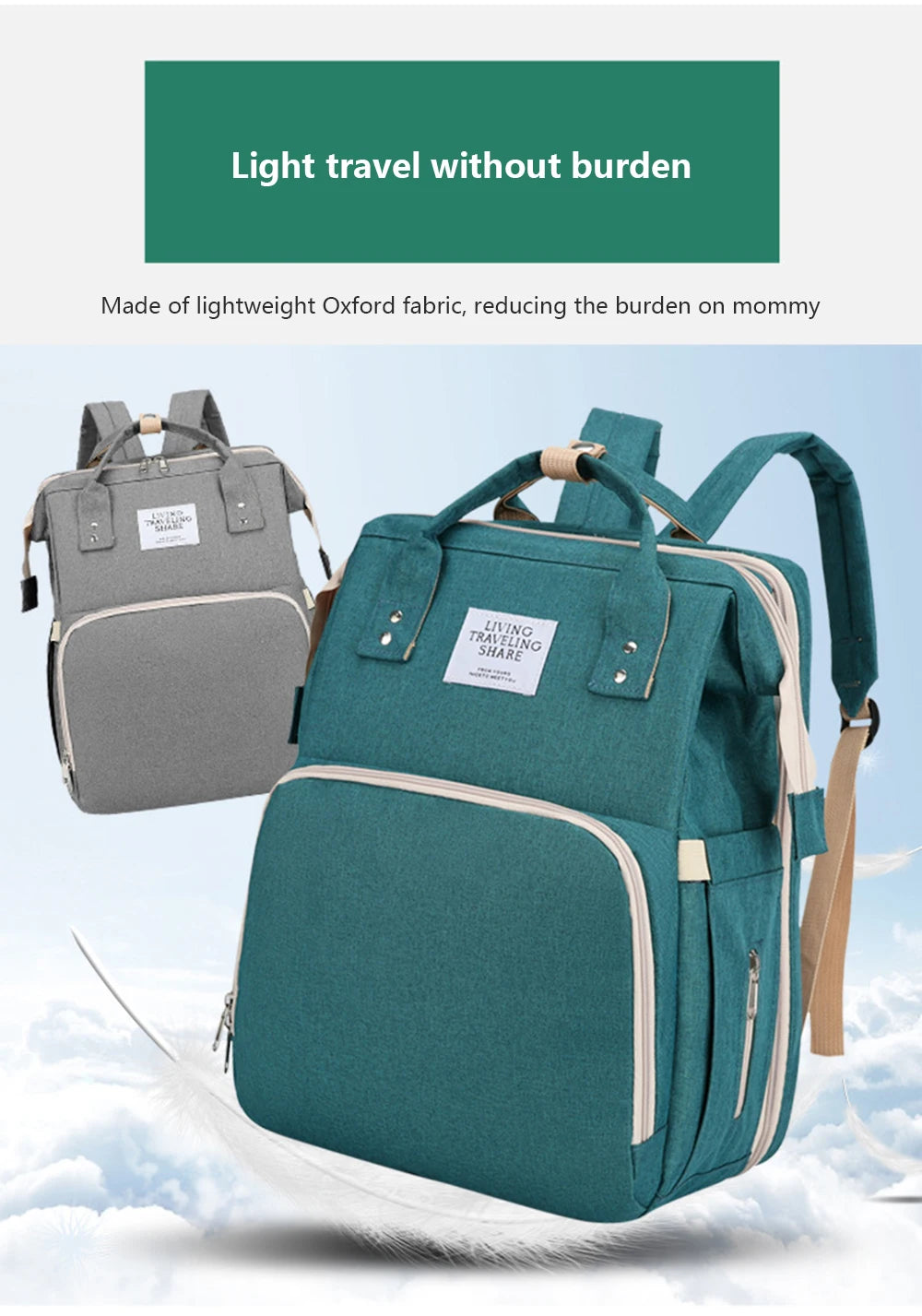 Folding Mommy Bag & Portable Baby Crib – Large-Capacity Lightweight Baby Backpack for Moms