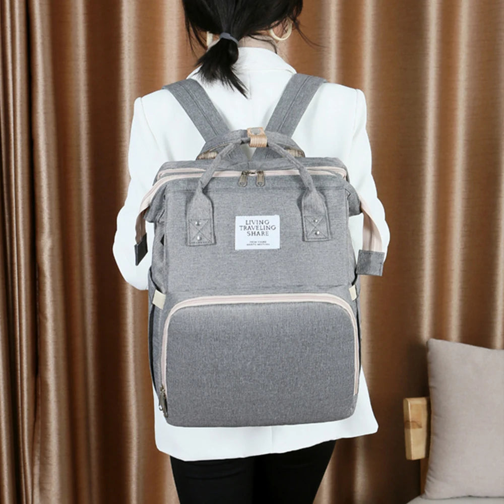 Folding Mommy Bag & Portable Baby Crib – Large-Capacity Lightweight Baby Backpack for Moms