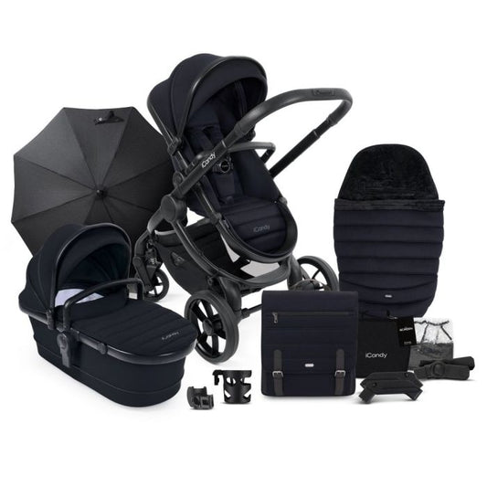 iCandy Peach 7 Black Edition Pushchair Bundle – Premium Baby Stroller with Accessories