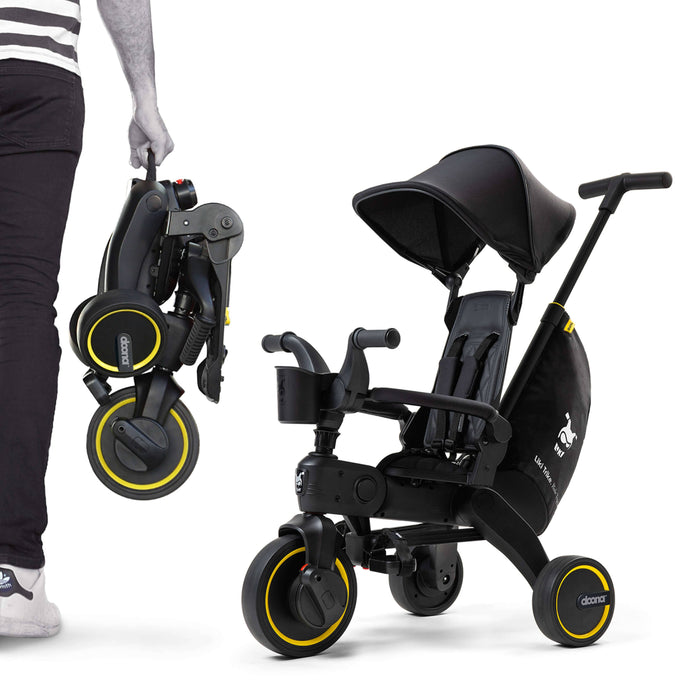 Doona Liki S5 Foldable Trike – Premium Compact Lightweight Toddler Tricycle with Travel Bag – Midnight